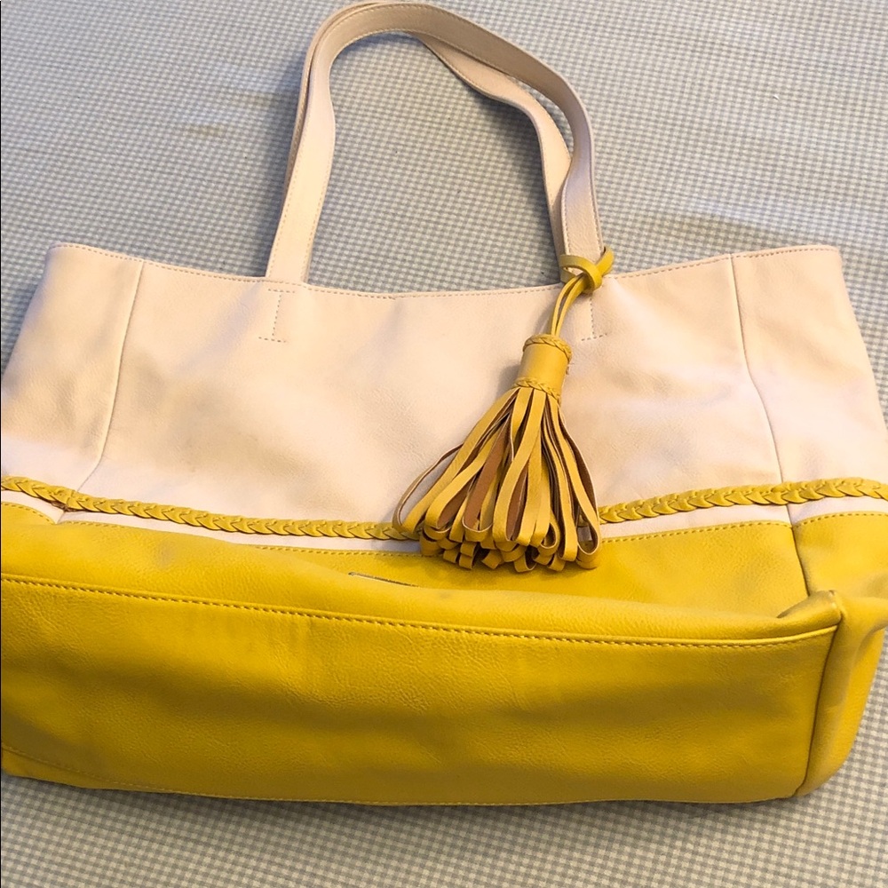 Big Buddha Yellow and Cream Tote Bag